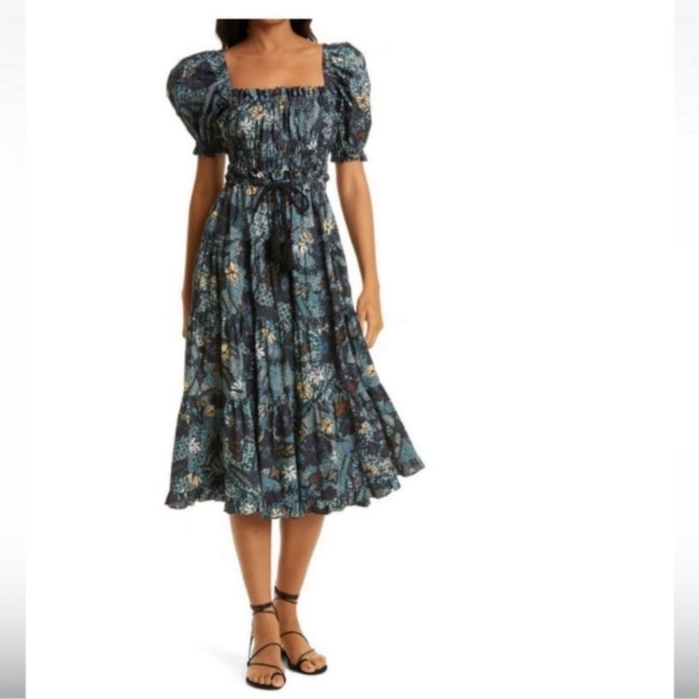 ULLA JOHNSON Iliana Printed Poplin Dress Sz 8